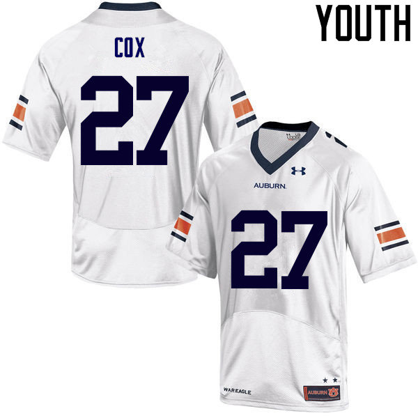 Youth Auburn Tigers #27 Chandler Cox College Football Jerseys Sale-White - Click Image to Close